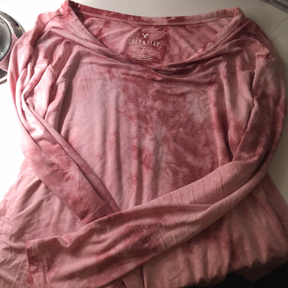 SUPER SOFT pink marbled shirt